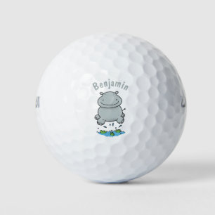 Balles De Golf Illustration de saut en hippo mignon