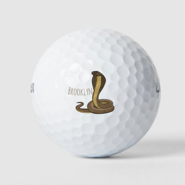 Balles De Golf Illustration de serpent à cobra Brown (Devant)
