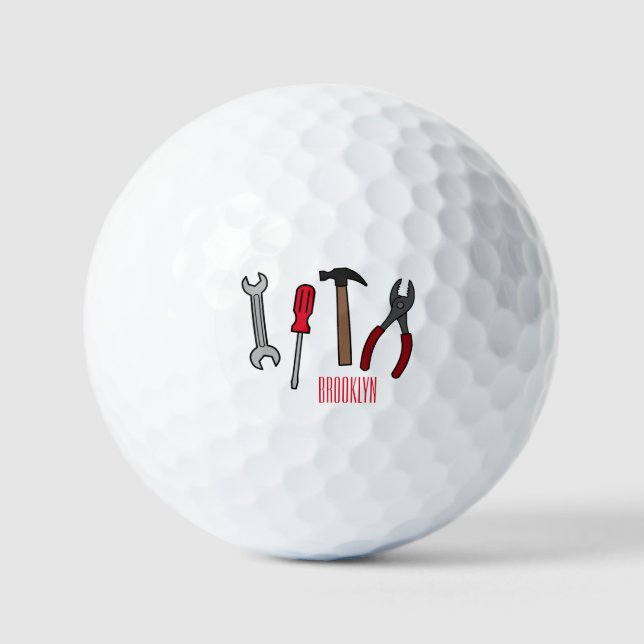 Balles De Golf Illustration des outils de menuiserie (Recto)