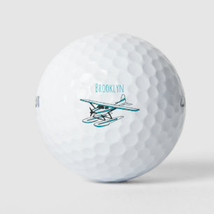 Balles De Golf Illustration d'hydravion bleu blanc