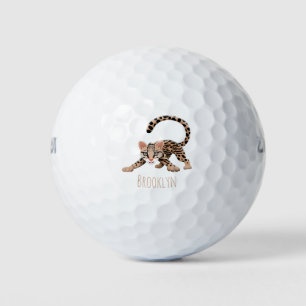 Balles De Golf Illustration d'ocelot mignon
