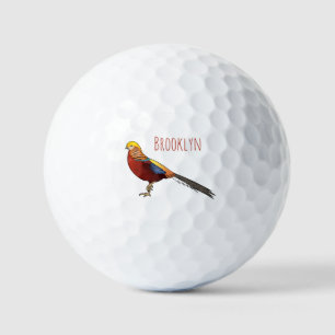 Balles De Golf Illustration d'oiseau de faisan doré