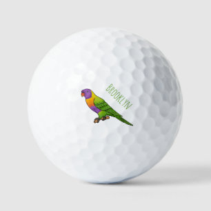 Balles De Golf Illustration d'oiseau de lorikeet arc-en-ciel