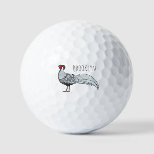 Balles De Golf Illustration d'oiseau faisan d'argent