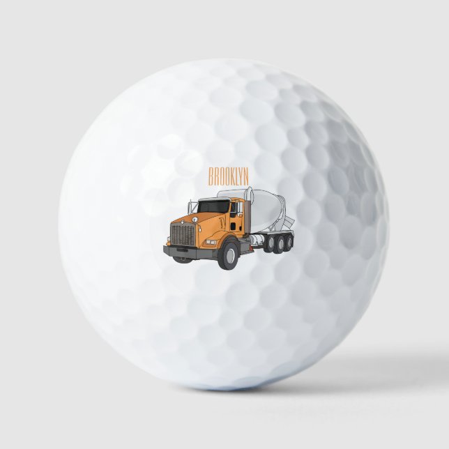 Balles De Golf Illustration du camion de mélange de béton (Recto)