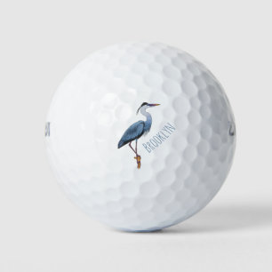 Balles De Golf Illustration du grand héron bleu