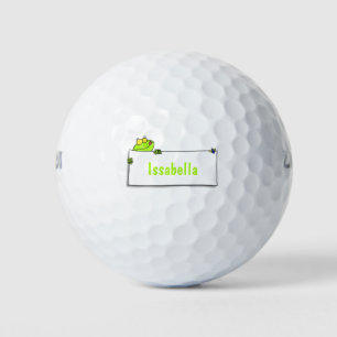Balles De Golf Illustration du panneau de grenouille verte mignon