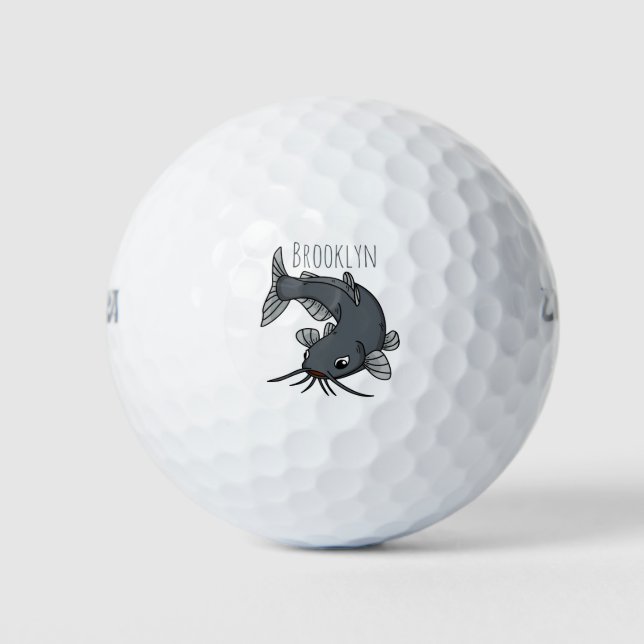 Balles De Golf Illustration du poisson-chat mignon (Devant)