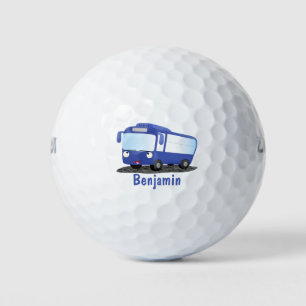 Balles De Golf Illustration d'un bus moderne bleu mignon