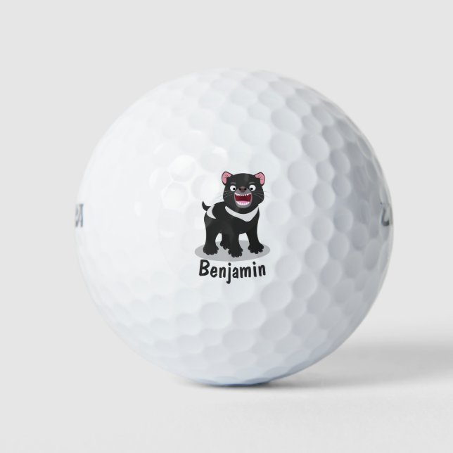 Balles De Golf Illustration d'un diable de Tasmanie affamé (Devant)