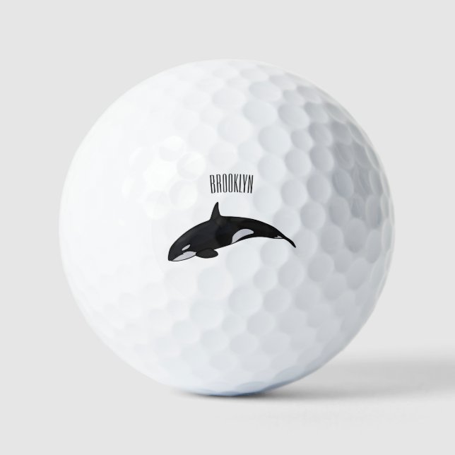 Balles De Golf Illustration d'une baleine tueuse (Recto)