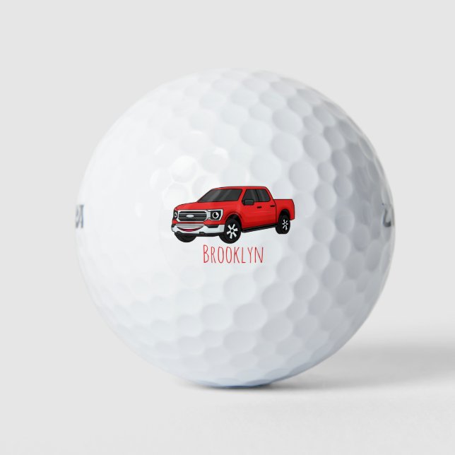 Balles De Golf Illustration d'une camionnette rouge mou (Devant)