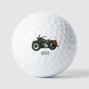 Balles De Golf Illustration d'une moto de croiseur militaire