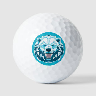 Balles De Golf Illustration géométrique d'ours polaire féroce