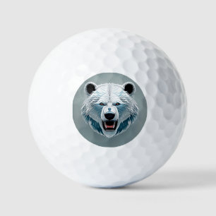 Balles De Golf Illustration géométrique d'ours polaire féroce