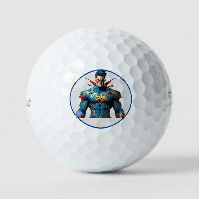 Balles De Golf "Illustrations de superhéros personnalisées" (Recto)