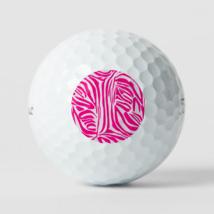 Balles De Golf Impression zèbre rose