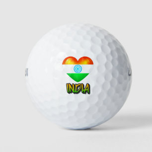 Balles De Golf Inde Drapeau Coeur coupé