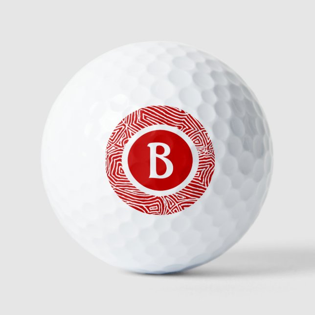 Balles De Golf Initiale en rouge (Recto)