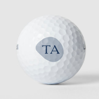 Balles De Golf Initiales de monogramme en bleu marine sur une bul