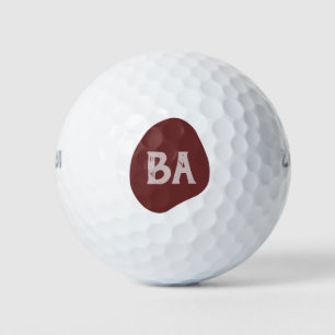 Balles De Golf Initiales de monogramme en rose sur bulle de Bourg
