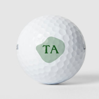 Balles De Golf Initiales de monogramme en vert sur une bulle de c