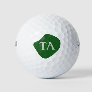 Balles De Golf Initiales de monogramme en vert sur une bulle somb