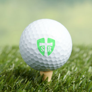 Balles De Golf Initiales monogrammes du bouclier croisé Christian
