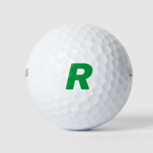 Balles De Golf Initiales Monogrammes Personnalisées Jaune Vert Pe