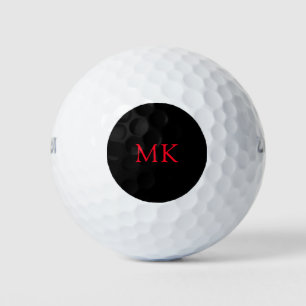 Balles De Golf Initiales monographiques personnalisées Noir moder