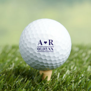 Balles De Golf Initiales personnalisées Mariage de l'anniversaire