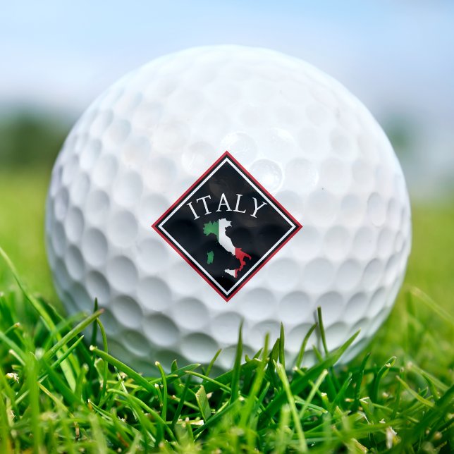 Balles De Golf Italie Drapeau italien Italia Carte Diamant noir (Créateur téléchargé)