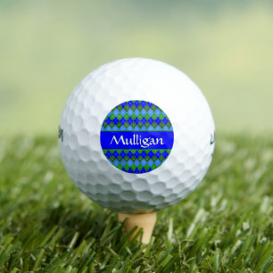Balles De Golf Jacquard bleu et vert blanc piqûres personnalisées