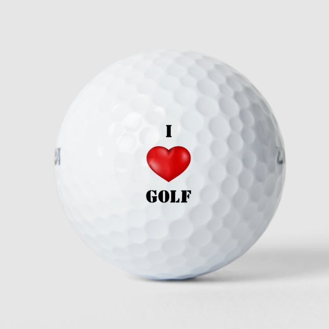 Balles De Golf J'aime Golf coeur rouge (Devant)