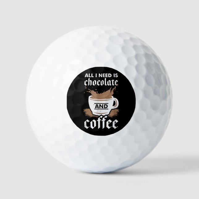 Balles De Golf J'Aime Le Chocolat Et Le Café (Recto)