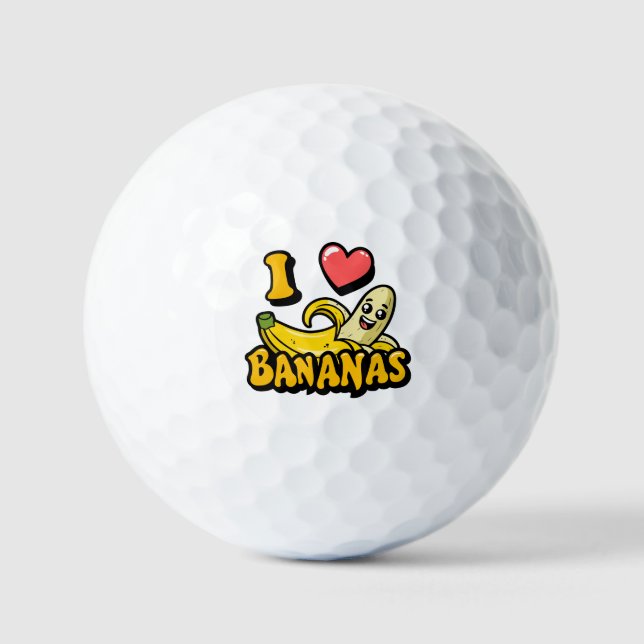 Balles De Golf J'aime les bananes (Recto)