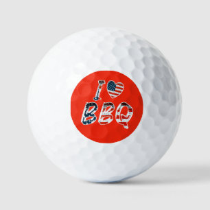 Balles De Golf J'aime les BBQ, Patriotique Américain