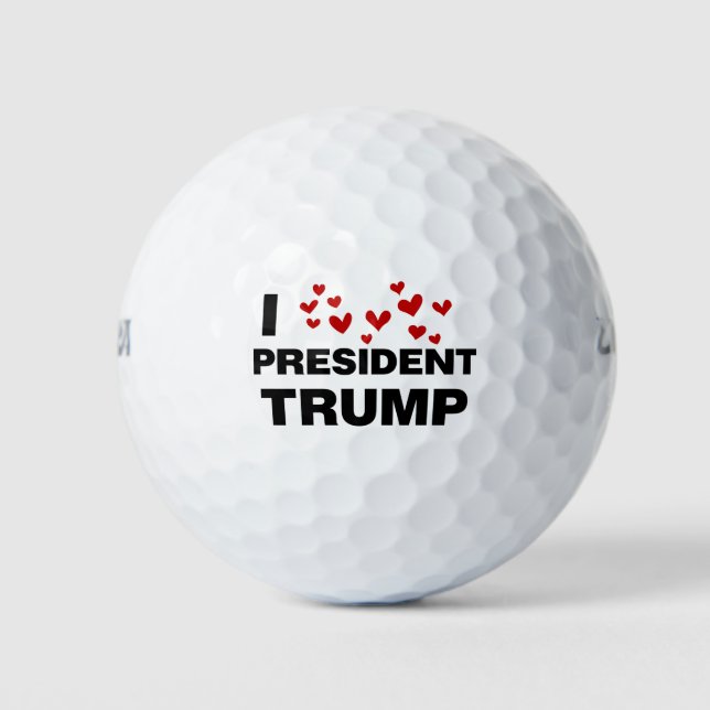Balles De Golf J'aime les coeurs du président Trump (Devant)