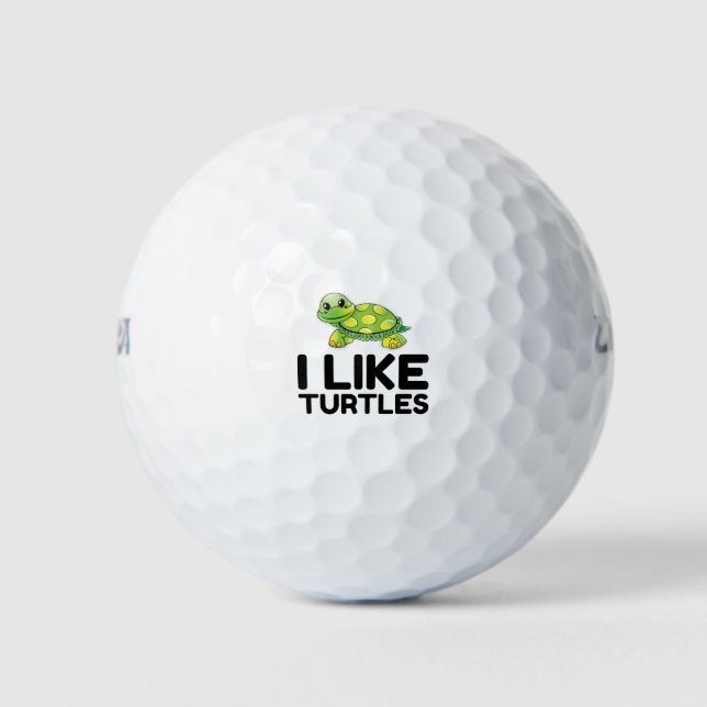 Balles De Golf J'Aime Les Tortues (Devant)