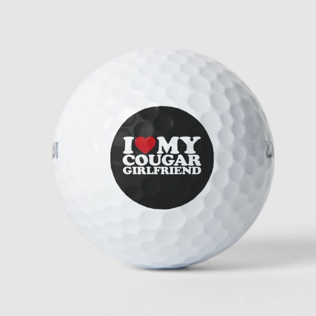 Balles De Golf J'Aime Ma Petite Amie Cougar (Devant)