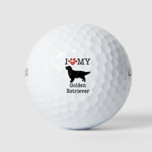 Balles De Golf J'aime mon Golden Retriever