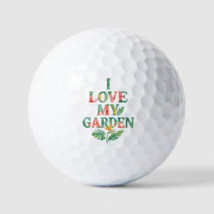 Balles De Golf J'Aime Mon Jardin Aquarelle Tropicale Florale