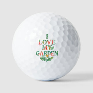 Balles De Golf J'Aime Mon Jardin Aquarelle Tropicale Florale