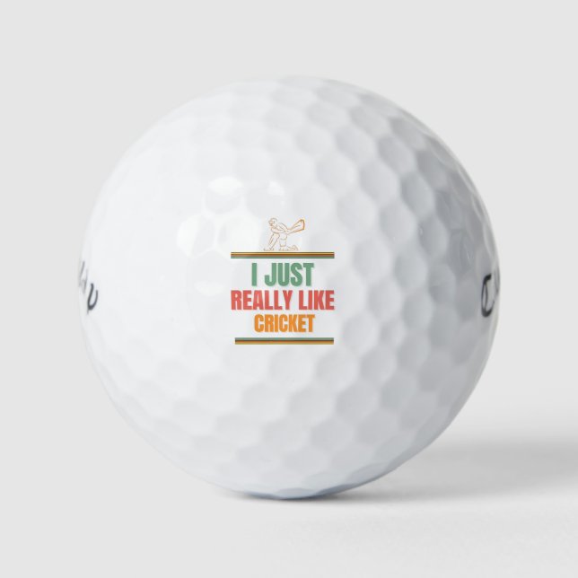 Balles De Golf j'aime vraiment le cricket (Devant)