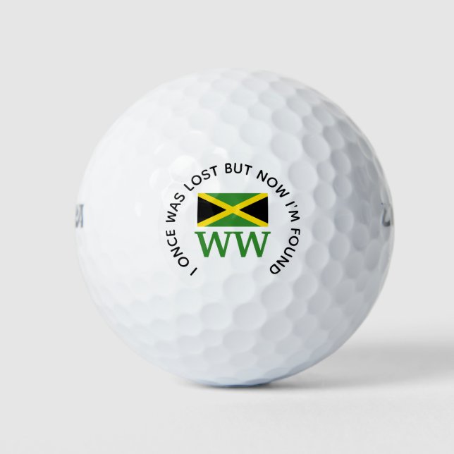 Balles De Golf JAMAÏQUE Customisé MONOGRAM Christian perdu trouvé (Devant)