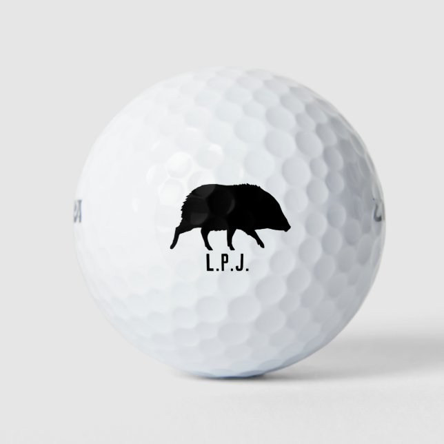 Balles De Golf Javelina Silhouette Nom personnalisé (Devant)