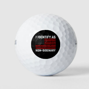 Balles De Golf Je M'Identifie Comme Non Bidenary Funny Biden Trum