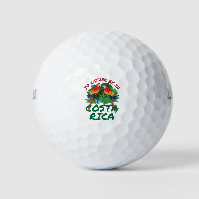 Balles De Golf Je préfère être au Costa Rica Vacation Souvenir (Devant)