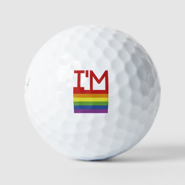Balles De Golf Je suis Gay | drapeau arc-en-ciel (Devant)