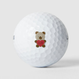 Balles De Golf Je T'Aime Beurre Beaucoup Mignonne Ours Teddy